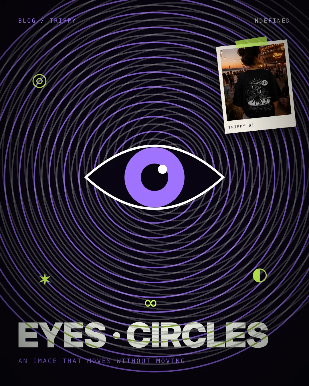 Cercles hypnotiques et œil : les symboles du street art TRIPPY